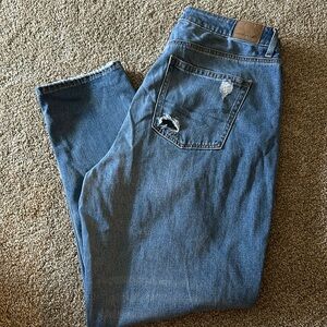 American Eagle Medium/Light Jeans with Holes/Distressing at Knees